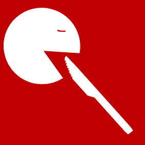 knife: put in the mouth